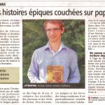 Article de presse publié dans le journal La République du Centre sur François Gastal et son roman jeunesse Le Fils du Jaguar, sorti aux éditions Delahaye